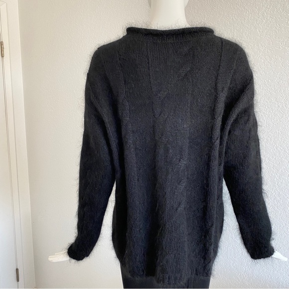 Saint Laurent Black Cable knit Mohair and Silk Sweater - Picture 10 of 15